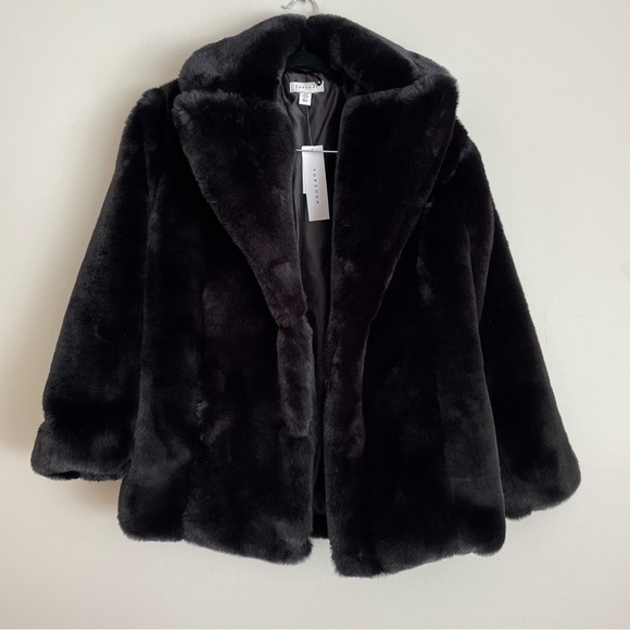 Topshop Faux Fur Coat - Picture 1 of 3